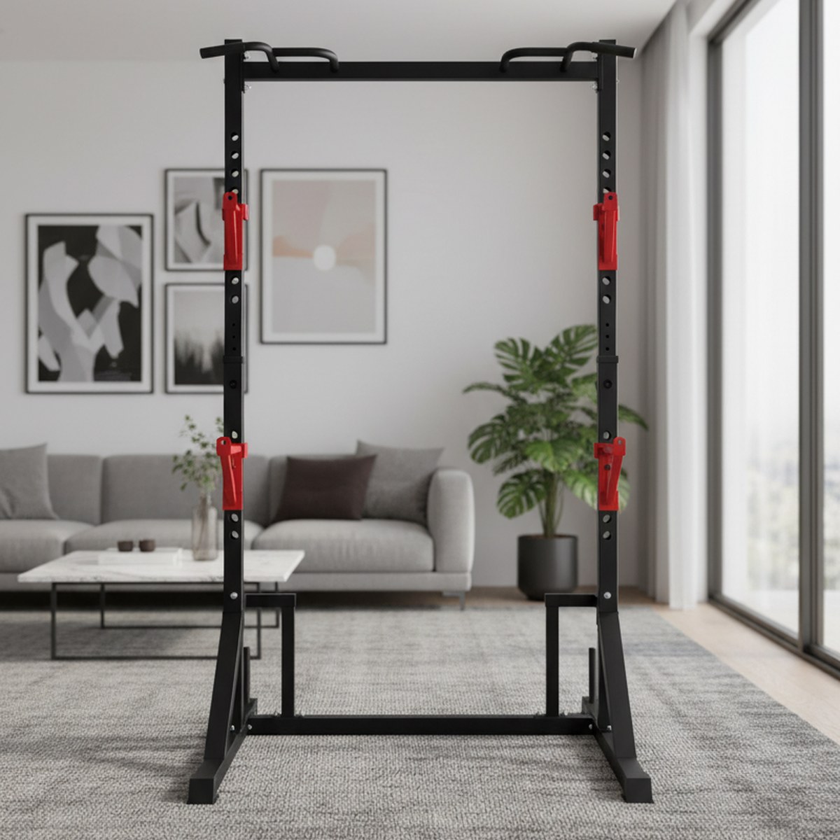 Home Bar Stand - Verstelbaar Power Rack met Pull-up Bar,
