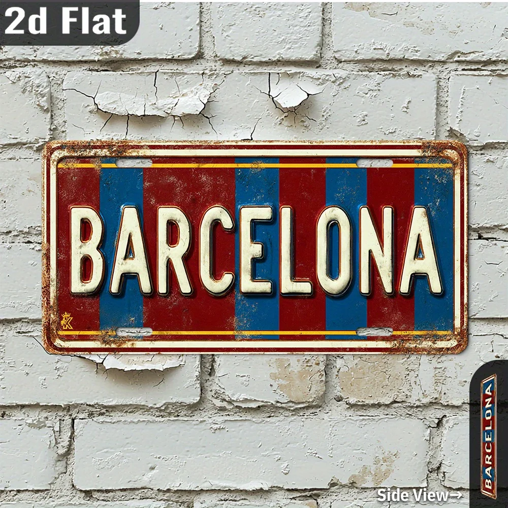 Home Barcelona - 2D plat, 1 stuk, vintage metalen