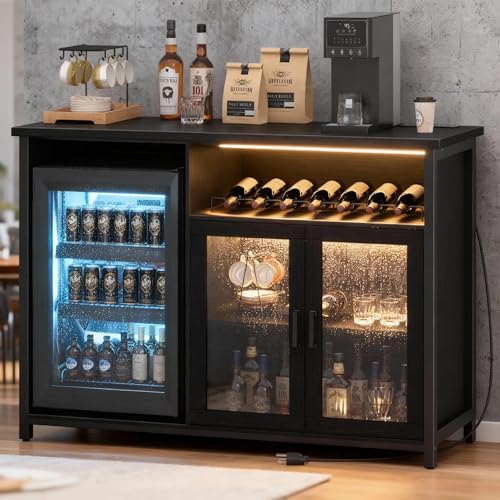 Home Bar Setup - Wijnbar-kast met ruimte voor een minikoelkast,