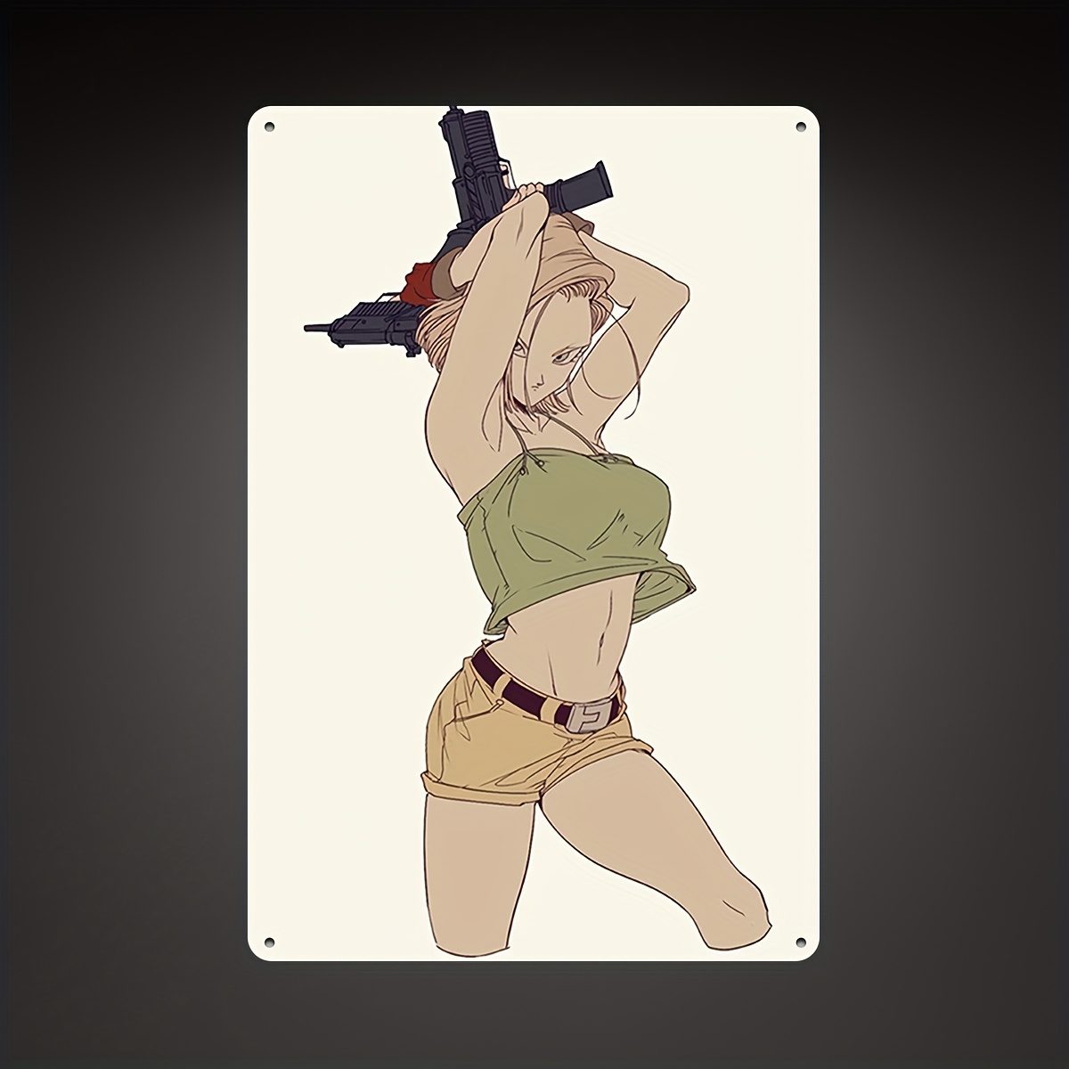 Home Bar Android - Android 18 Anime Girl Metalen Wanddecoratie
