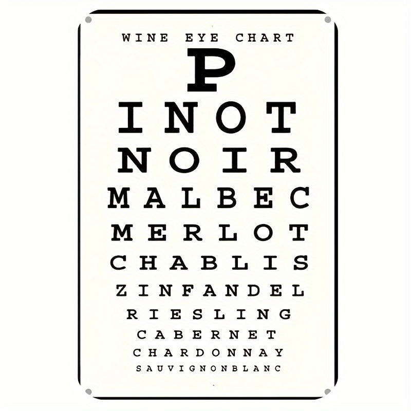 Home Bar Cafe - Vintage Wine Eye Chart metalen bord