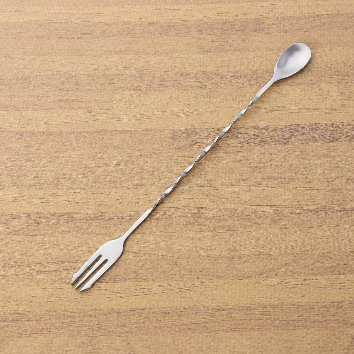 Bar Spoon Twisted - Roestvrijstalen, gedraaide lepel, mengvork en roerstaafje,
