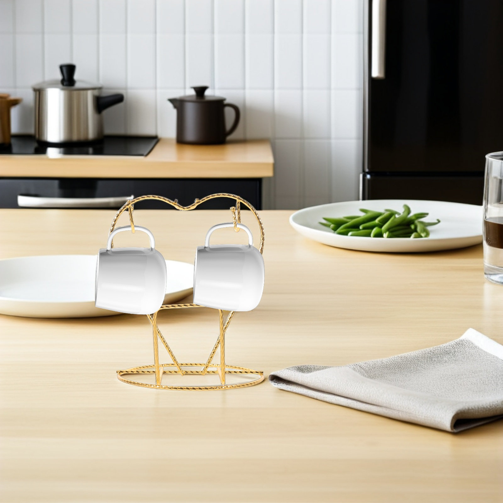 Bar Spoon Twisted - Bureau-opbergrek voor koffiemokken, metalen mokhouder met