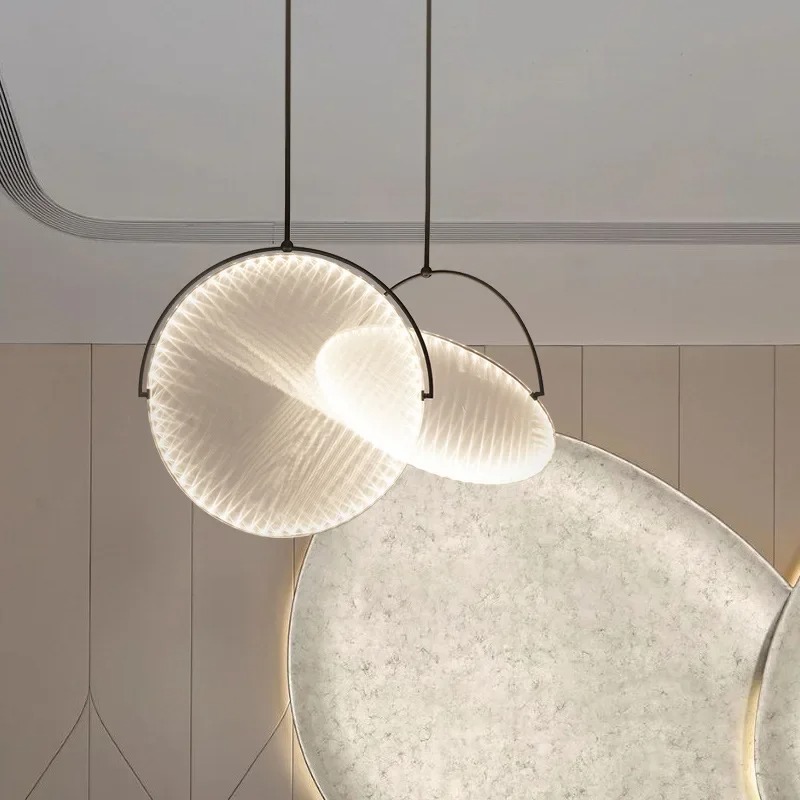 Home Bar And Counter - Noordse artistieke LED-hanglamp van stof, creatieve