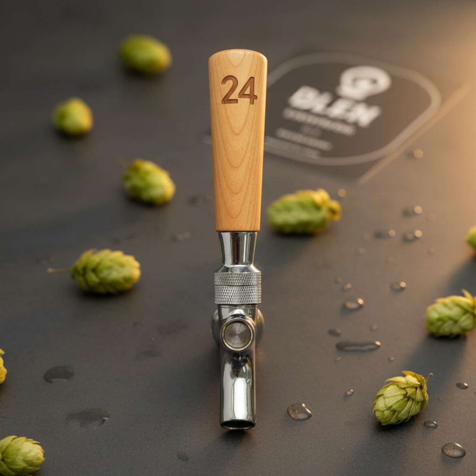 Home Bar Accessories - Korte houten biertapgreep van massief hout,