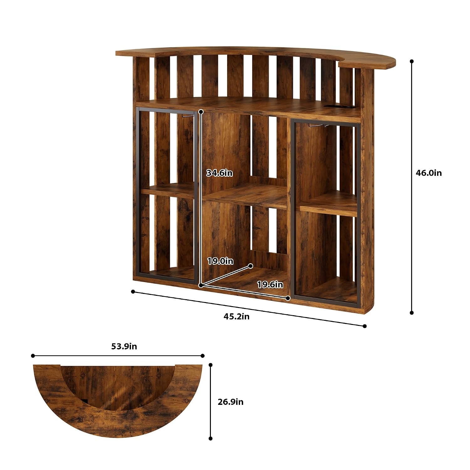 Rustieke houten barkast, 4-laa - Home Bar And Fridge recensie en prijs