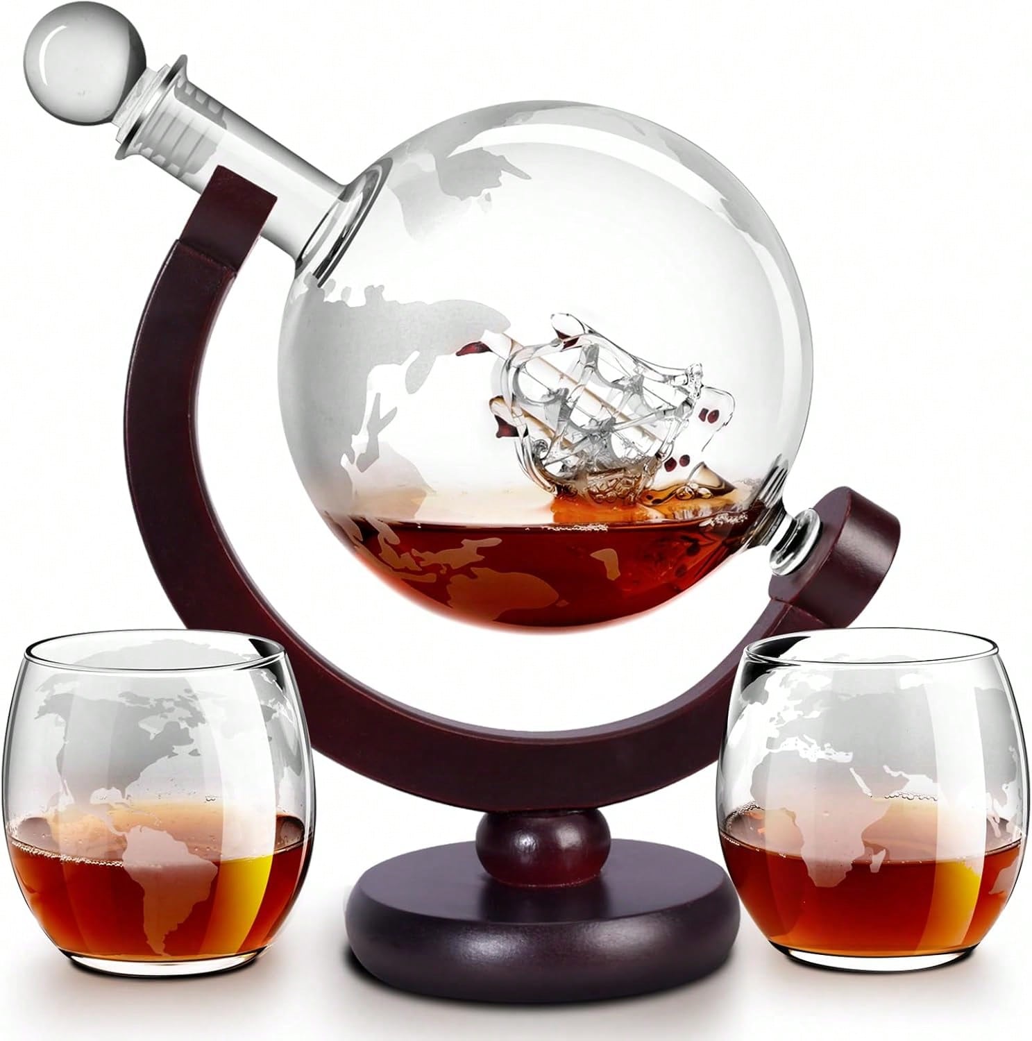 Whiskykaraf met globe-design,  - Decanter Globe Set recensie en prijs