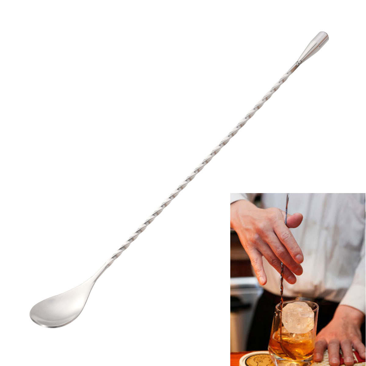 RVS 304 cocktaillepel, 31 cm,  - Bar Spoon Twisted recensie en prijs